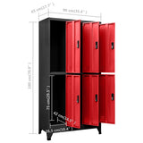 Locker Cabinet Anthracite and Red 90x45x180 cm Steel 339801