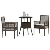 Garden Dining Set 3 pcs Brown Poly rattan 3334943