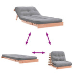 Futon Sofa Bed with Mattress 80x206x11 cm Solid Wood Douglas 846759