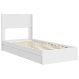 Bed Frame with Storage and Headboard White 75 x 190 cm 3414425