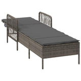 Sun Lounger Grey and Dark Grey 55 x 200 x 92 cm Poly Rattan 365427