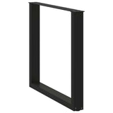 Dining Table Legs U-Shaped 3 pcs Black 80x cm Steel 4013204