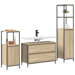 ZNTS 3 Piece Bathroom Furniture Set Sonoma Oak Engineered Wood 3328360