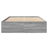 Bed Frame without Mattress Grey Sonoma 140x200 cm Engineered Wood 3295658