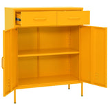 Storage Cabinet Mustard Yellow Steel Large Adjustable Feet 336155