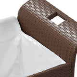 Garden Bench with Cushion Brown 116x46x57 cm Poly Rattan 363419