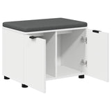 Hall Bench White 60 x 38 x 46 cm Engineered Wood and Fabric 891472