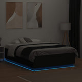 Bed Frame with LED without Mattress Black 135x190 cm Double 3209647