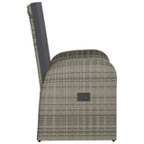 Reclining Garden Chairs with Cushions 2 pcs Grey Poly Rattan 319539