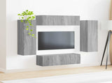 TV Wall Cabinet Set 4 pcs Grey Sonoma Engineered Wood 3408931