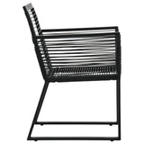 Dining Set Black PVC rattan, powder-coated steel, glass 9 Piece Set 3060218
