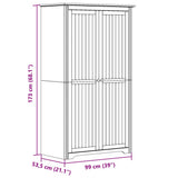 Wardrobe "BODO" White and Brown 99x53,5x173 cm Solid Wood Pine 355060
