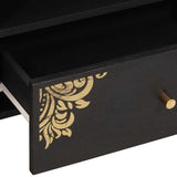 TV Cabinet with Drawer Black 80 x 33 x 46 cm Solid Mango Wood 4018825