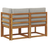 Outdoor Middle and Corner Sofa 2 Piece Natural and Light Grey 900470