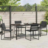 Garden Dining Set Folding 5 pcs Black Textilene and steel 3379334