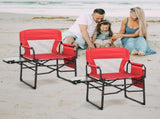 Set of 2 Folding Camping Directors Chair, Portable Folding Outdoor Chair with Built-in Cup Holder, 99506817