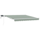 Retractable Awning Green and White 300 x 250 cm 3330178