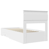 Bed Frame with Headboard White 100 x 200 cm Engineered Wood 3410019