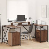 Desk with Drawer Brown Oak 182 x 101 x 87.5 cm Engineered Wood 3376140
