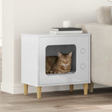 Cat House Gloss White 51 x 30 x 52 cm Engineered Wood 8000657
