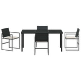 Garden Dining Set 5 pcs Black Powder-Coated Steel 3379331
