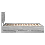Bed Frame with Drawer Grey Sonoma 140 x 200 cm Engineer Wood 3410181