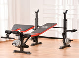 Adjustable Weight Bench with Leg Extension, Barbell Rack, Preacher Curl Pad, Butterfly, T3398P349196