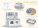 Kids Wooden Toy Kitchen Pretend Play Cooking Playset w/ Sound & Light Effect, Battery Operated T3398P378967