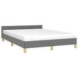 Bed Frame without Mattress Dark Grey Full Fabric 347454