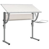 Craft Desk White&Grey 110x53x cm Engineered Wood&Steel 340928