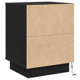 Bedside Cabinet with Drawer 2 pcs Black Oak 39 x 34.5 x 50 cm 869613