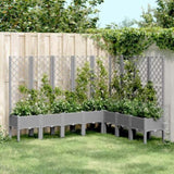 Garden Planter with Trellis Light Grey 200x160x142 cm PP 367942