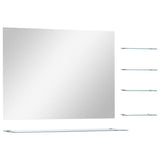 Wall Mirror with 5 Shelves Silver 80x60 cm 249445