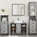 4 Piece Bathroom Furniture Set Grey Sonoma Engineered Wood 3301273