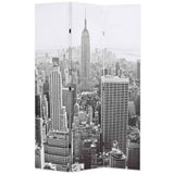 Folding Room Divider 120x170 cm New York by Day Black and White 245857