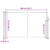 Retractable Side Awning Brown 117x300 cm 4004284