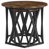 Side Table 2 pcs Smoked Oak Engineered Wood and Steel 868245