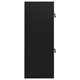 Saddle Cabinet Black Steel Large Height-Adjustable Shelves 339601