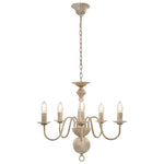 Chandelier Antique White 5 x E14 Bulbs 281614