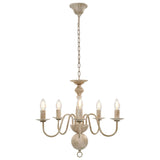 Chandelier Antique White 5 x E14 Bulbs 281614