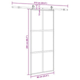 Sliding Door with Hardware Set Black 90x205 cm Tempered Glass 3375961