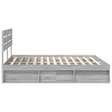 Bed Frame Grey Sonoma 180 x 200 cm Solid Pine Wood 3411388
