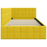 Corner Bed Frame with Headboard Yellow 100 cm x 200 cm Velvet 42016404