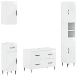 4 Piece Bathroom Cabinet Set HAARLEM High Gloss White 3417940