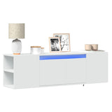 TV Wall Cabinet with LED Lights White 135x31x39.5 cm 852383