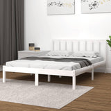 Bed Frame without Mattress White Solid Wood Pine 140x200 cm 3105072