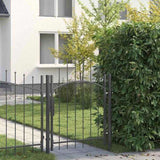 Garden Gate with Lock Woerden Grey 150 x 100 cm Steel 42008899