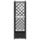 Raised Bed with Trellis and Roof Black 124 x 40 x 125 cm PP 42032527