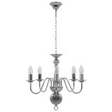 Chandelier Silver 5 x E14 Bulbs 281616