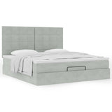Ottoman Bed with Mattresses Light Grey 180x200cm Velvet 3313487